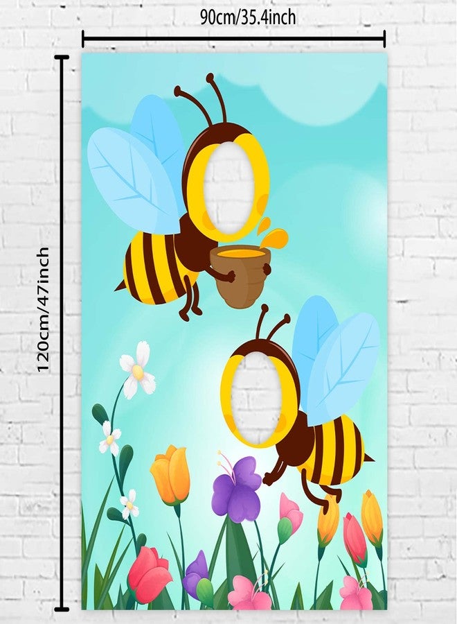DZTRELFK Bees Banner Fun Play Party Game Backdrop Bees Pom Pom Theme Decor Decorations for Happy Bee Day Bee-Shaped Festival Party Honey Supplies - Image 3